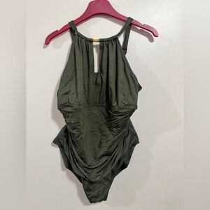 Lauren Ralph Lauren Olive Green Halter Swimsuit Woman’s Size 22W